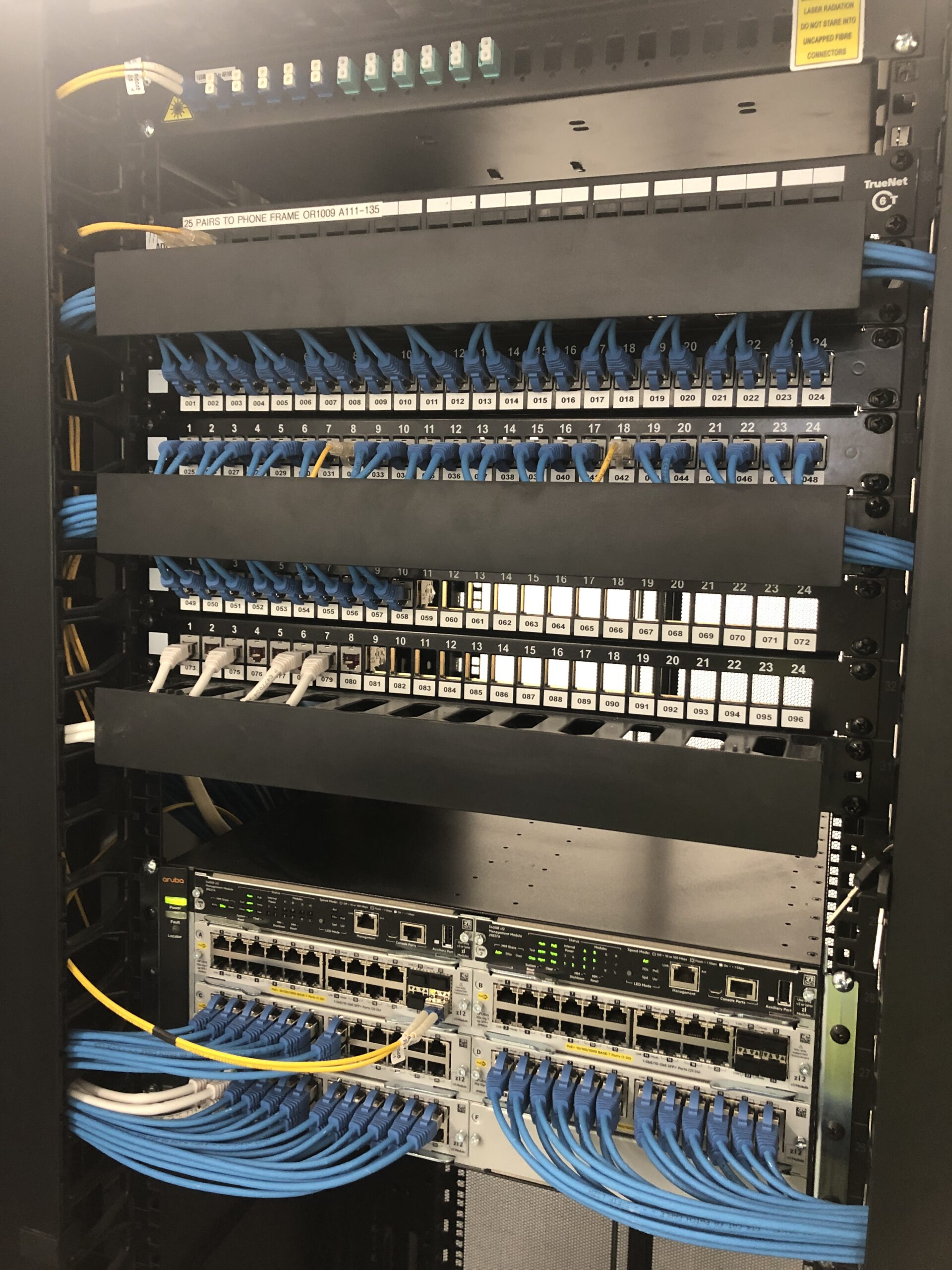 Cat 6a cable installation